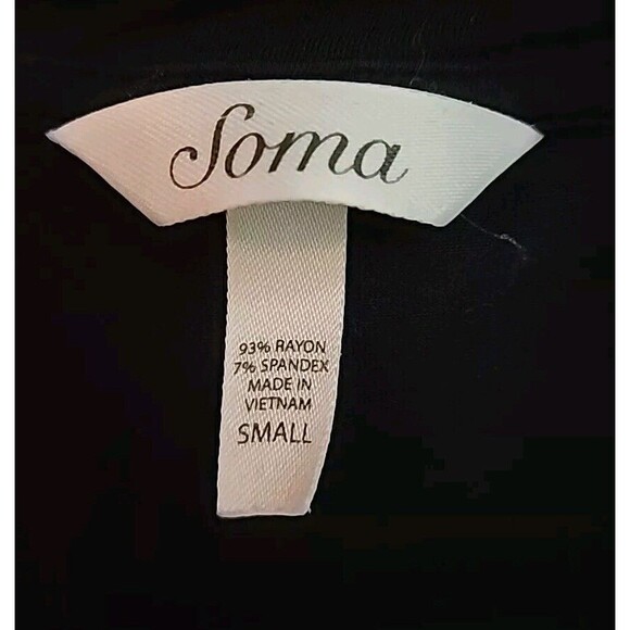 SOMA Black Small Tunic Top Long Sleeve Scoop Neck Soft Knit Lounge Wear Cozy - Picture 5 of 7